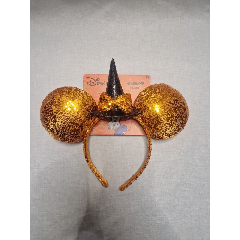 Licensed Orange/Black Halloween Mickey Ears